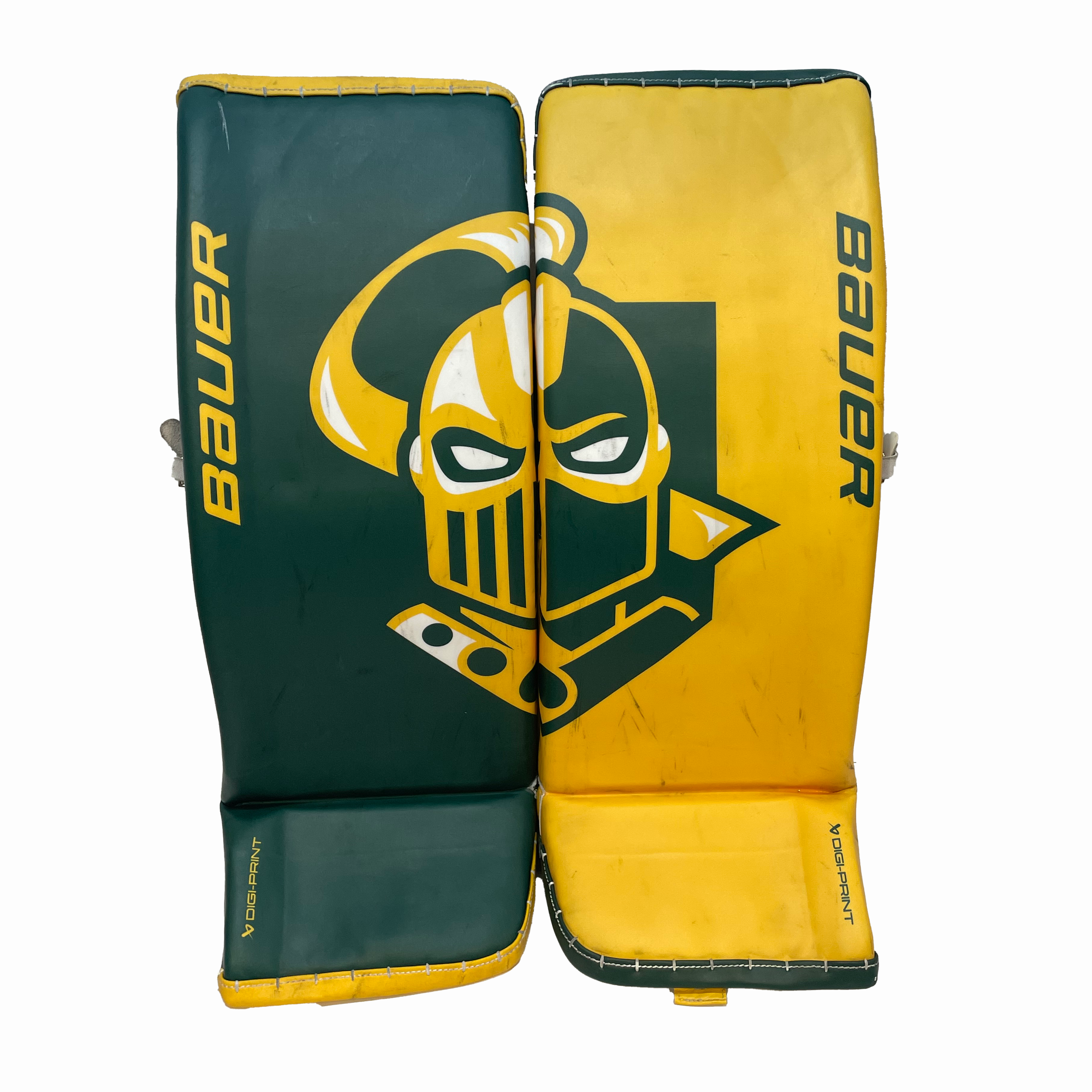 Bauer Vapor Hyperlite 2 - Jambières de gardien Pro d'occasion (vertes/jaunes)